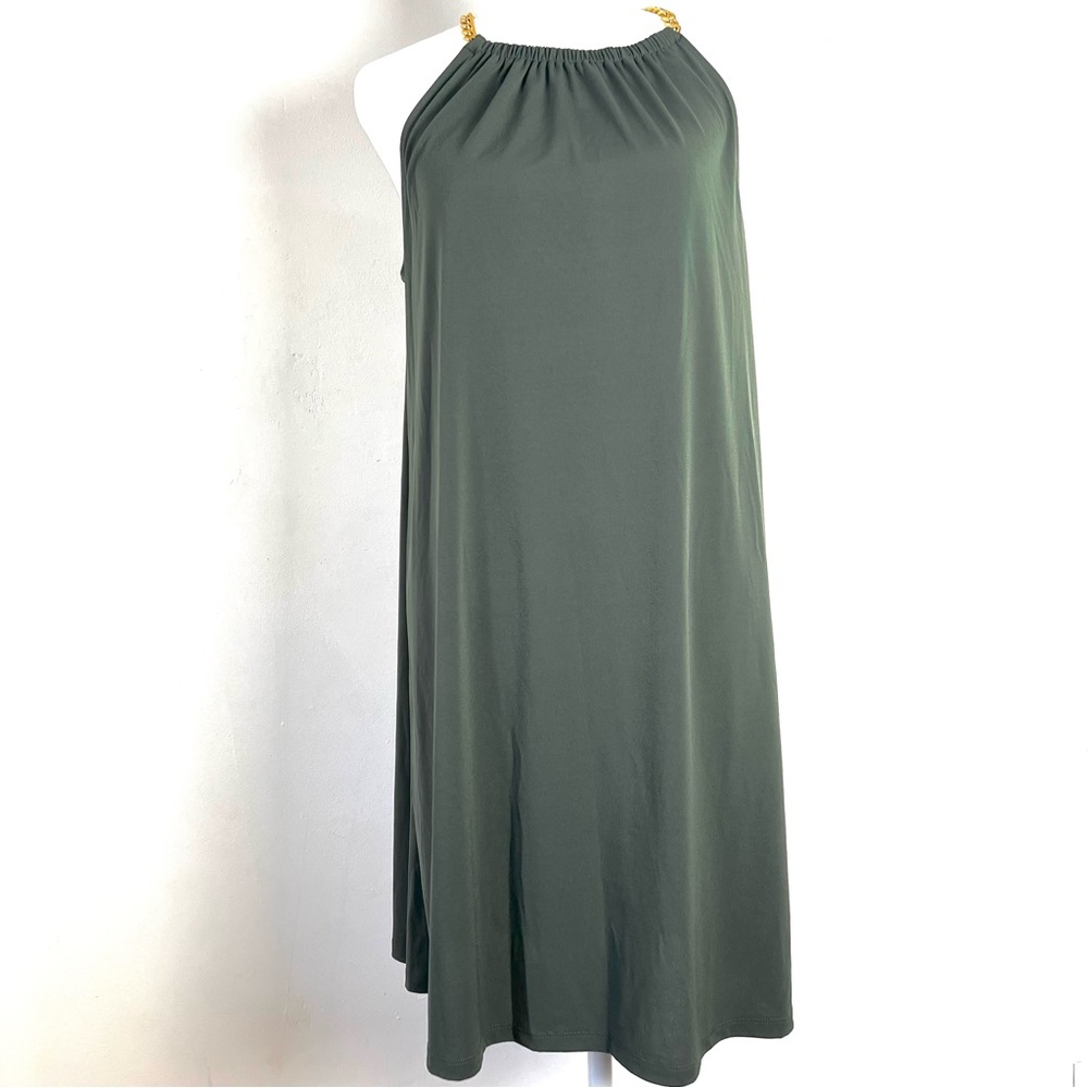 MICHAEL KORS Halter Olive Green dress                        Size Medium